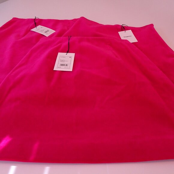 Theory Women's HW Mini Magenta Stretch Velvet Skirt Sz 0 NWT 315 - Picture 5 of 10